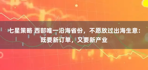 七星策略 西部唯一沿海省份，不愿放过出海生意：既要新订单，又要新产业